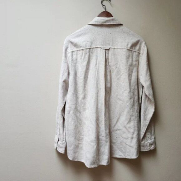 Nwt Old Navy Cream Speckled Boyfriend Shirt S - Picture 7 of 7